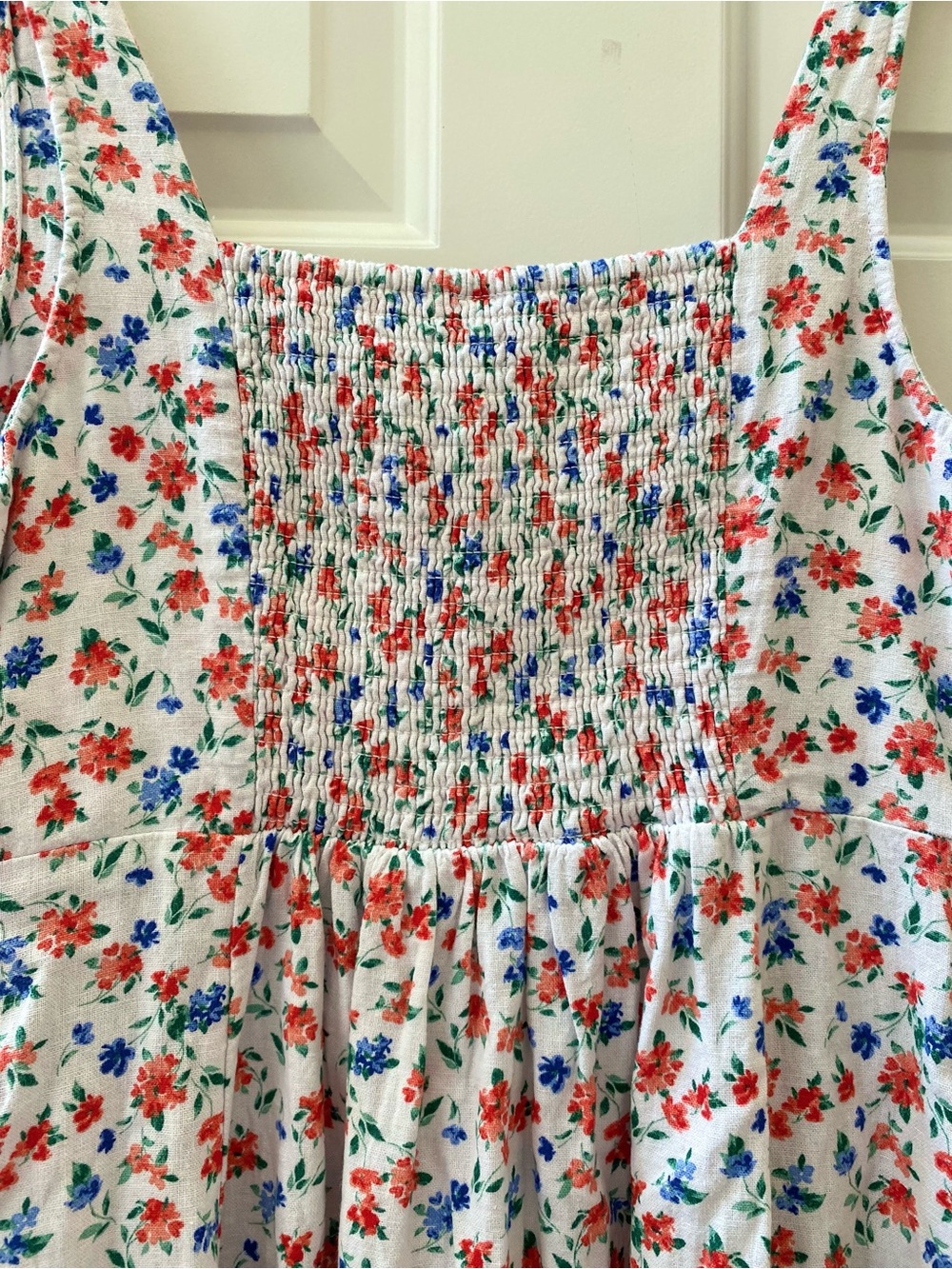 Old Navy Dress Floral Linen Blend Midi Dress Medium Garden Party Dress - Picture 5 of 10